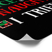 Nice Naughty I Tried Funny Christmas Joke Poster (Hoek)