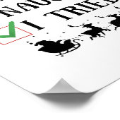 Nice Naughty I Tried Funny Christmas List  Poster (Hoek)