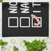 Nice Naughty I Tried Santa's Naughty List Funny Theedoek (Gevouwen)