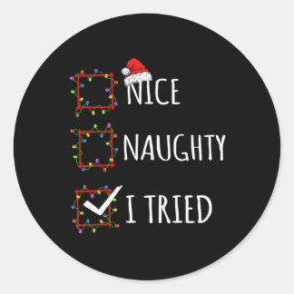 Nice Naughty, ik heb kerstkerstkerstlijst gemaakt, Ronde Sticker