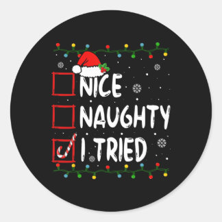 Nice Naughty, ik heb kerstkerstkerstlijst gemaakt, Ronde Sticker