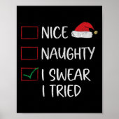 Nice Naughty, ik zweer dat ik een grappige kerstli Poster (Voorkant)