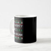 Nice Naughty I'm Drunk Checklist Ugly Christmas Sw Koffiemok (Voorkant links)