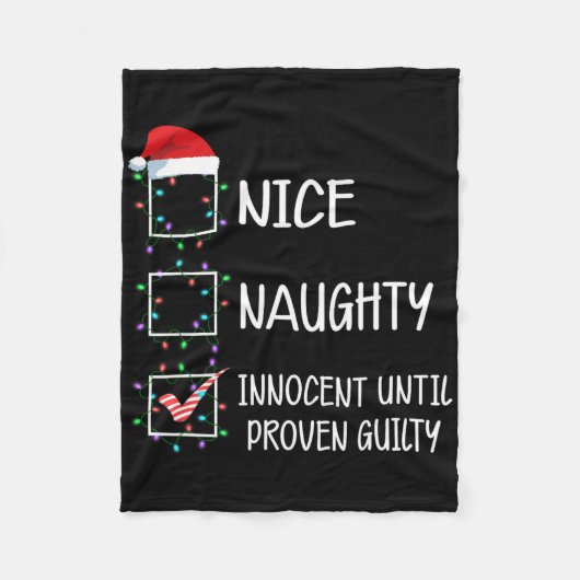 Nice Naughty Innocent tot bewezen Guilty Christma Fleece Deken (Voorkant)
