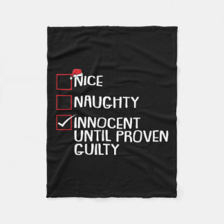 Nice Naughty Innocent tot bewezen Guilty Christma Fleece Deken