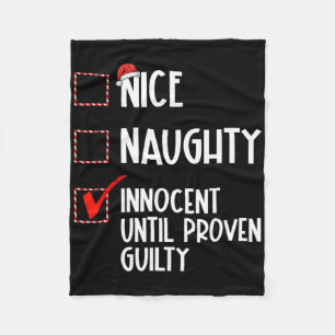 Nice Naughty Innocent tot bewezen Guilty Christma Fleece Deken