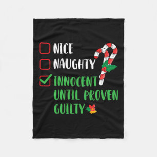 Nice Naughty Innocent tot bewezen Guilty Christma Fleece Deken