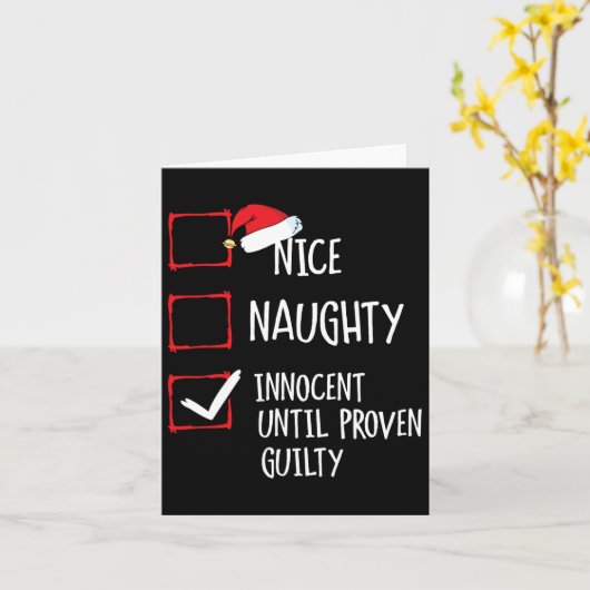 Nice Naughty Innocent tot bewezen Guilty Christma Kaart (Gele Bloem)