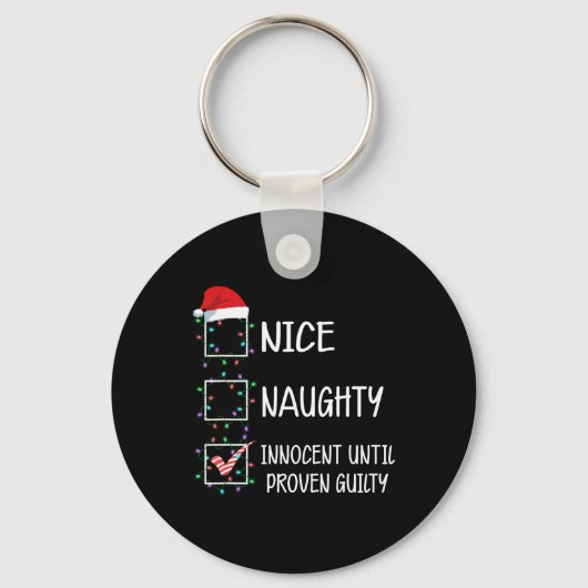 Nice Naughty Innocent tot bewezen Guilty Christma Sleutelhanger (Voorkant)
