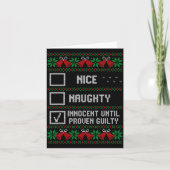 Nice Naughty Innocent Until Proven Guilty Christma Kaart (Voorkant)