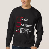 Nice Naughty Innocent Until Proven Guilty Christma Trui (Voorkant)