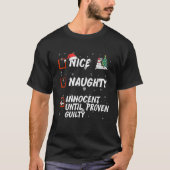 Nice Naughty innocent until proven guilty List Chr T-shirt (Voorkant)