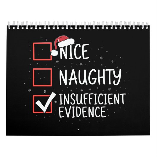 Nice Naughty Insufficient Evidence Christmas Funny Kalender (Hoes)