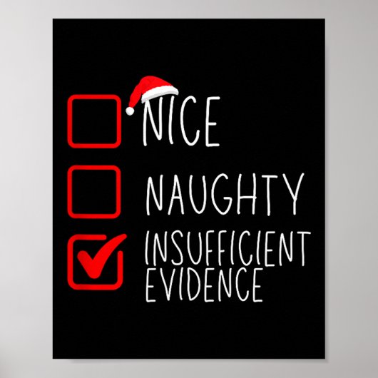 Nice Naughty Insufficient Evidence Christmas Santa Poster (Voorkant)