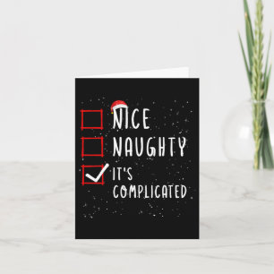 Nice Naughty is de ingewikkelde kerstlijstkerstman Kaart