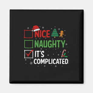 Nice Naughty is de ingewikkelde kerstlijstkerstman Magneet