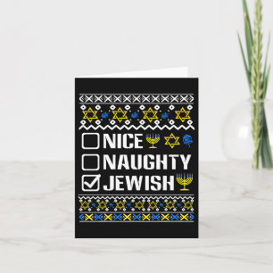 Nice Naughty Jewish Hanukkah Chanukah Joodse Sweat Kaart