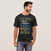 Nice Naughty Jewish Ugly Hanukkah Sweater Chanukah T-shirt (Voorkant volledig)