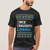 Nice Naughty Jewish Ugly Hanukkah Sweater Chanukah T-shirt (Voorkant)