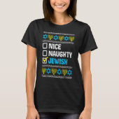 Nice Naughty Jewish Ugly Hanukkah Sweater Chanukah T-shirt (Voorkant)