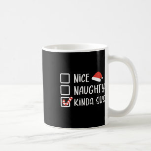 Nice Naughty Kinda Sus Funny kerstlist Koffiemok