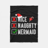 Nice Naughty Mermaid Merry Christmas Santa Claus X Fleece Deken (Voorkant)