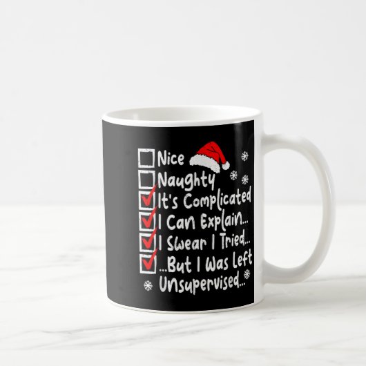 Nice Naughty Multi Checklist Funny Christmas List  Koffiemok (Rechts)