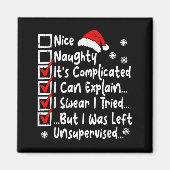 Nice Naughty Multi Checklist Funny Christmas List Magneet (Voorkant)