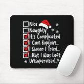 Nice Naughty Multi Checklist Funny Christmas List Muismat (Met muis)