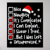 Nice Naughty Multi Checklist Funny Christmas List Poster (Voorkant)