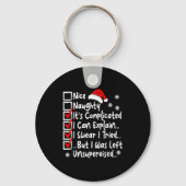 Nice Naughty Multi Checklist Funny Christmas List Sleutelhanger (Voorkant)