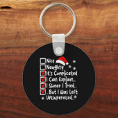 Nice Naughty Multi Checklist Funny Christmas List Sleutelhanger (Voorkant)