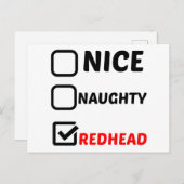 NICE NAUGHTY REDHEAD BRIEFKAART (Voorkant / Achterkant)