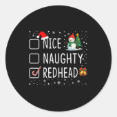 Nice Naughty Redhead Ronde Sticker (Voorkant)
