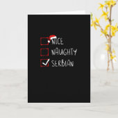 Nice Naughty Serbian Christmas Heritage Kaart (Gele Bloem)