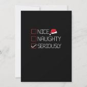 Nice Naughty Seriously Christmas Modern Style Feestdagenkaart (Voorkant)