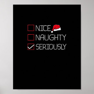 Nice Naughty Seriously Christmas Modern Style  Poster