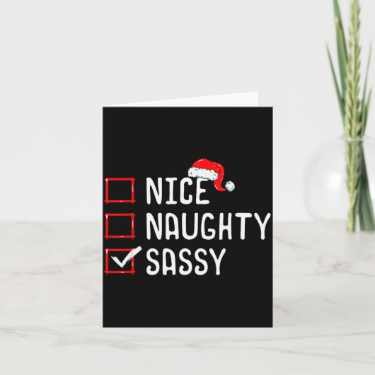 Nice Naughty Sy Christmas List Kaart (Voorkant)
