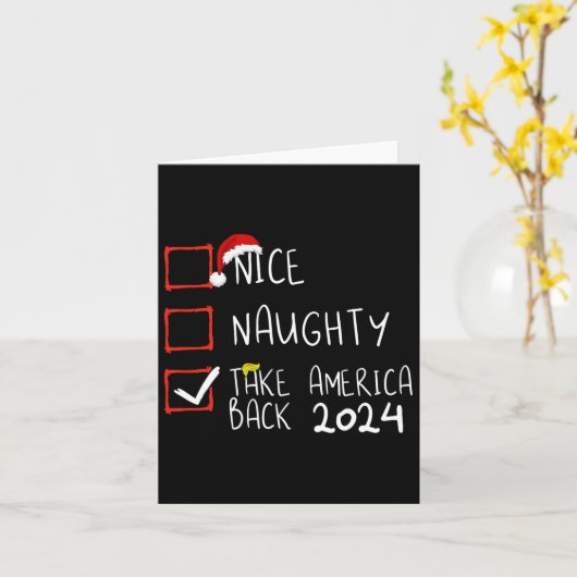 Nice Naughty Take America Back 2024 Grappig Trump Kaart (Gele Bloem)