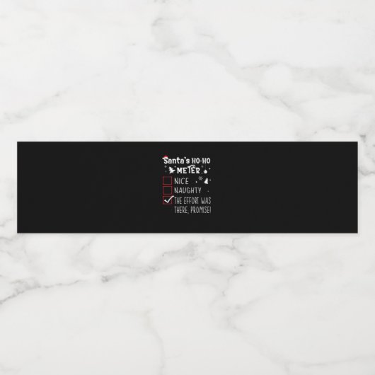 Nice Naughty The Was There Promise Christmas Waterfles Etiket (Enkel label)