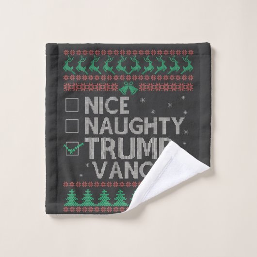 Nice Naughty Trump Vance Election Ugly Sweater (Gant de toilette)