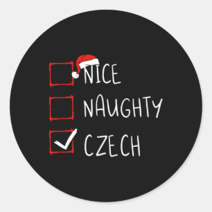 Nice Naughty Tsjechië Kerstmis Herita Ronde Sticker