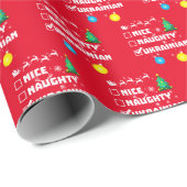 Nice Naughty Ukraine Funny Wrapping Paper Cadeaupapier (Rol Hoek)