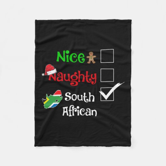 Nice Naughty Zuid-Afrika Kerstmis Fleece Deken (Voorkant)