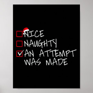 Nice Ondeugend Een poging werd gemaakt Kerstlijst  Poster