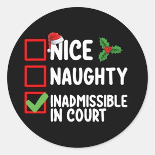 Nice ontoelaatbaar in kerstlijst van het Hof Ronde Sticker