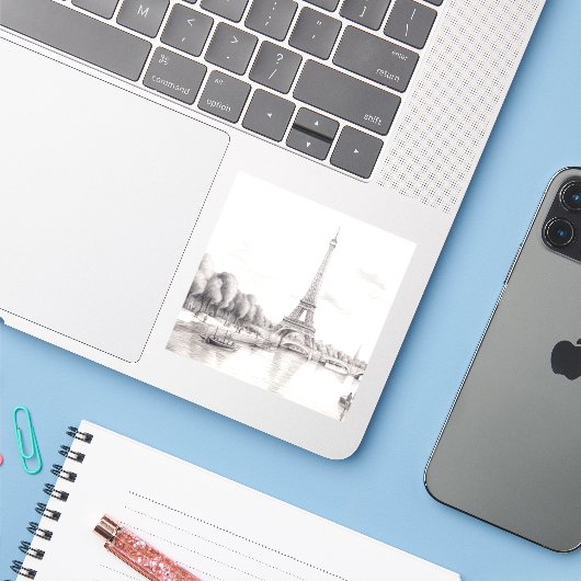 Nice Paris Frankrijk Sticker (Laptop met iPhone)