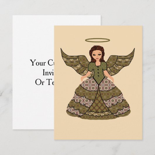 Nice Patchwork Angel Kaart (Voorkant / Achterkant)