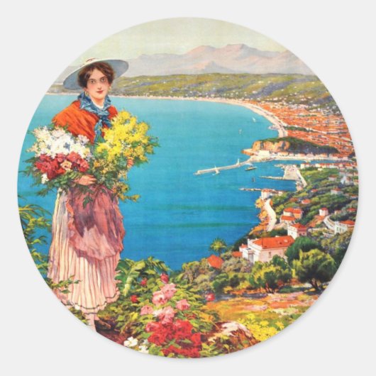  Nice Reine Cote D'Azur Ronde Sticker (Voorkant)