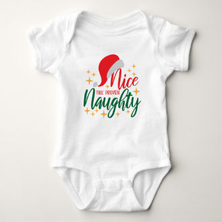 Nice Til Proven Naughty, Novelty Funny Kerstmis  Romper